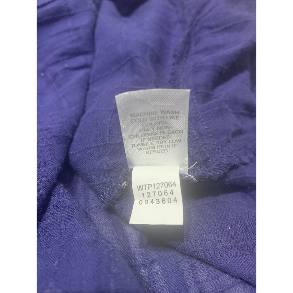 J Jill Navy Semi Sheer Tunic Button Up 3X 100% Cotton Beachy Lightweight - Picture 10 of 11